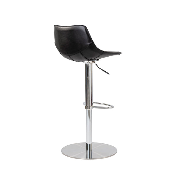 Rudy Swivel Adjustable Stool with Footrest and Stainless Steel Base for Bar Seating