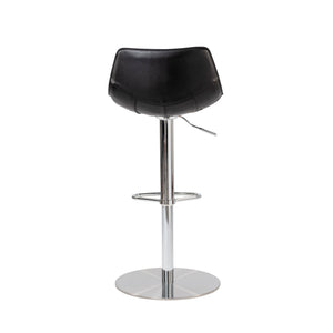Rudy Swivel Adjustable Stool with Footrest and Stainless Steel Base for Bar Seating