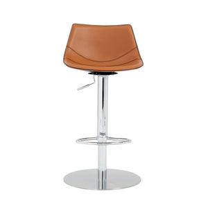 Rudy Swivel Adjustable Stool with Footrest and Stainless Steel Base for Bar Seating