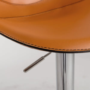 Rudy Swivel Adjustable Stool with Footrest and Stainless Steel Base for Bar Seating