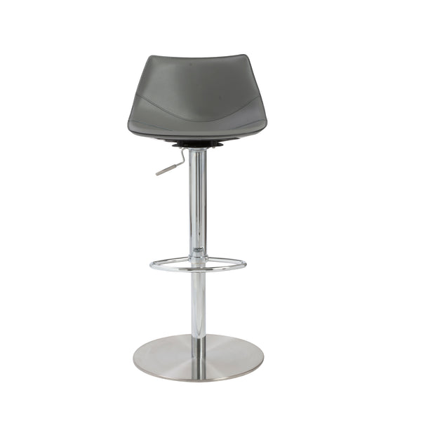Rudy Swivel Adjustable Stool with Footrest and Stainless Steel Base for Bar Seating
