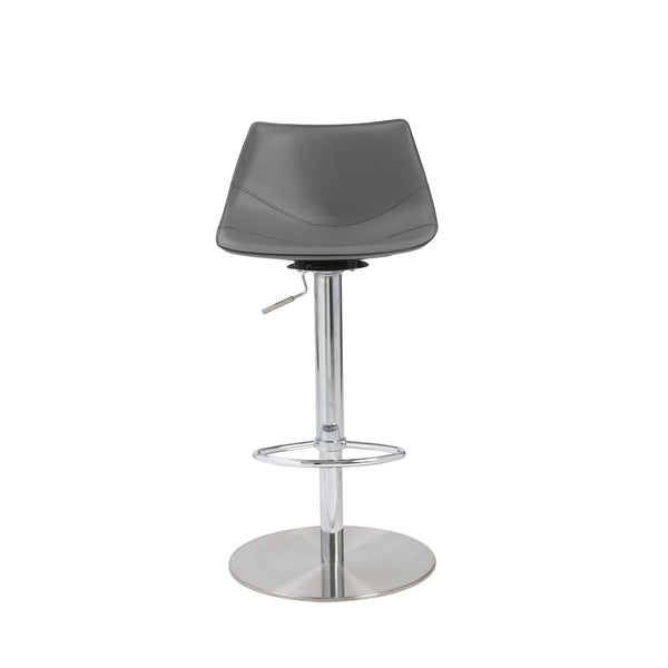 Rudy Swivel Adjustable Stool with Footrest and Stainless Steel Base for Bar Seating