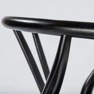 Evelina Solid Wood Dining Side Chair Set of 2 Mid-century Geometric Rush Seat Design