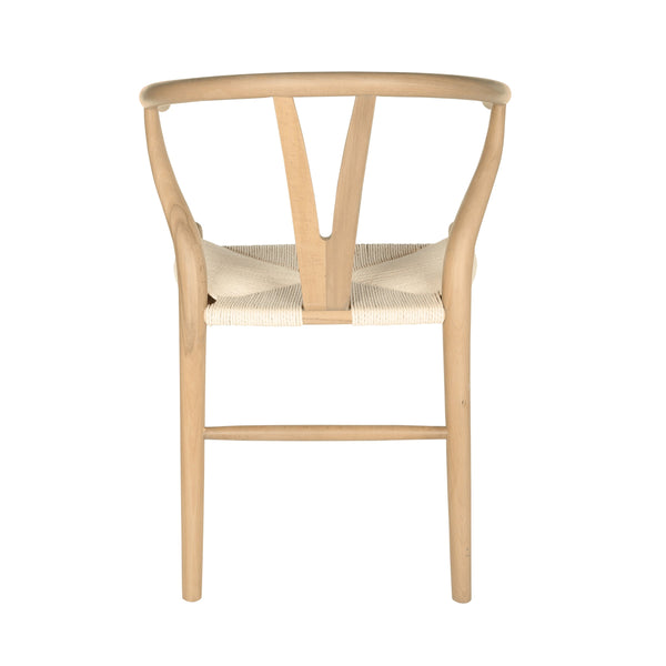 Evelina Solid Wood Dining Side Chair Set of 2 Mid-century Geometric Rush Seat Design