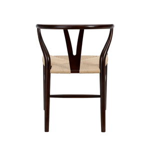 Evelina Solid Wood Dining Side Chair Set of 2 Mid-century Geometric Rush Seat Design