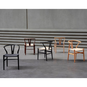 Evelina Solid Wood Dining Side Chair Set of 2 Mid-century Geometric Rush Seat Design