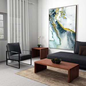Abby Honeycomb Wood Coffee Table Lightweight Modern Design for Living Room Decor Display