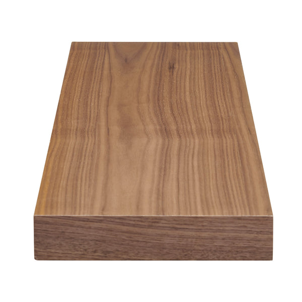 Barney Modern Floating Wall Shelf with Veneer Finish for Books and Decorative Displays