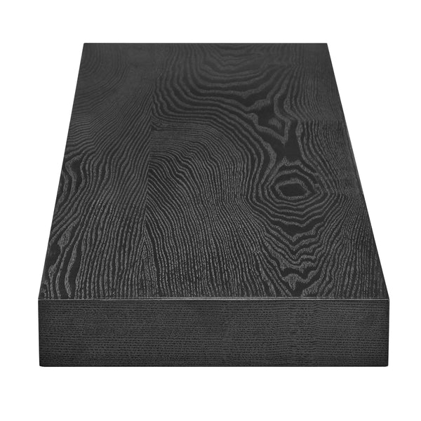 Barney Modern Floating Wall Shelf with Veneer Finish for Books and Decorative Displays