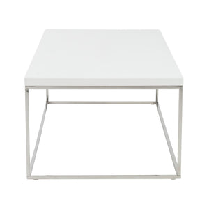Teresa Rectangular Coffee Table with Glam Stainless Steel Base for Modern Living Rooms