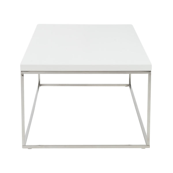 Teresa Rectangular Coffee Table with Glam Stainless Steel Base for Modern Living Rooms