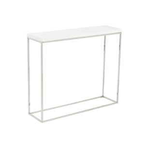 Teresa Lacquered Console Table with Sleek Metal Base for Glam Modern Entryway or Living Room