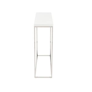 Teresa Lacquered Console Table with Sleek Metal Base for Glam Modern Entryway or Living Room