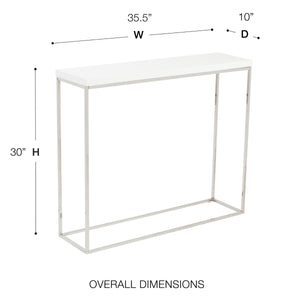 Teresa Lacquered Console Table with Sleek Metal Base for Glam Modern Entryway or Living Room