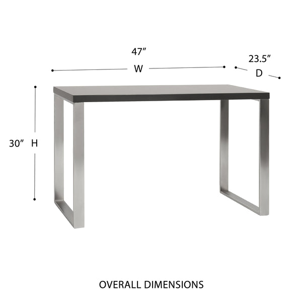 Dillon 48 Inch Executive Writing Desk with Metal Base for Modern Office Workspace Productivity