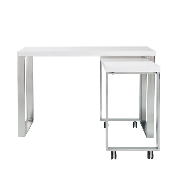 Dillon 48 Inch Executive Writing Desk with Metal Base for Modern Office Workspace Productivity