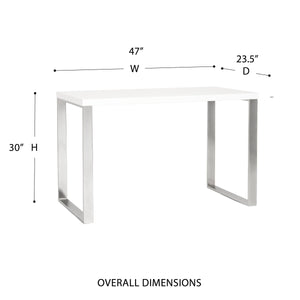 Dillon 48 Inch Executive Writing Desk with Metal Base for Modern Office Workspace Productivity