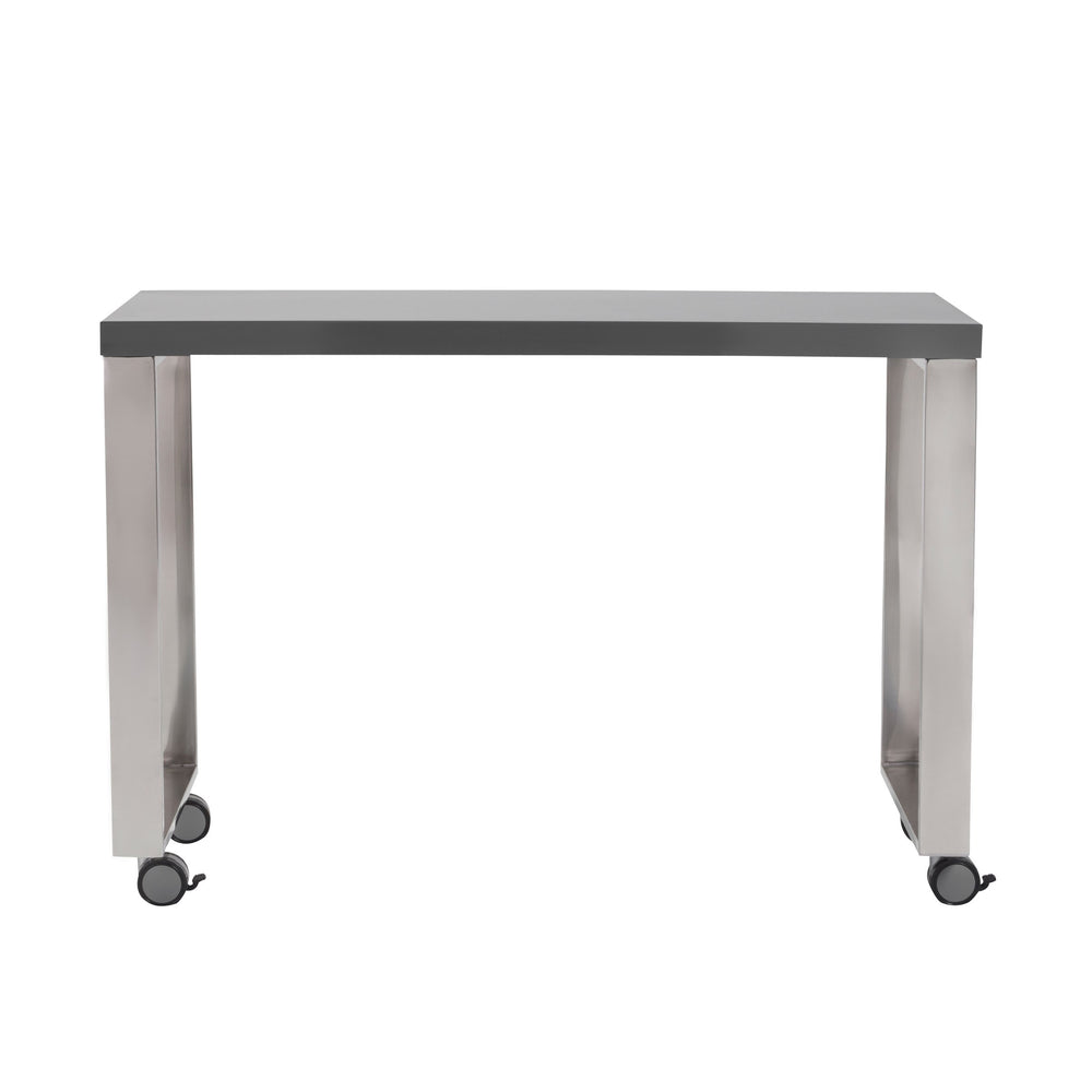 EE Test Vendor Dillon Workspace Side Return with Sleek Gloss Finish and Polished Steel Support Base EETEST-09816GRY