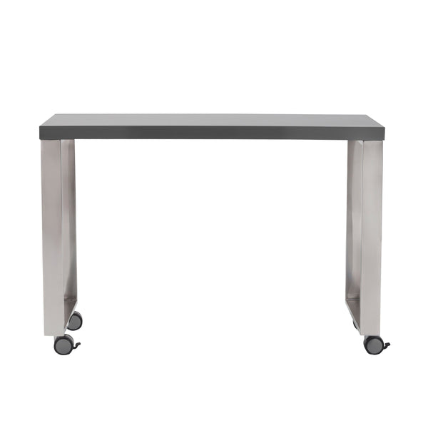 EE Test Vendor Dillon Workspace Side Return with Sleek Gloss Finish and Polished Steel Support Base EETEST-09816GRY