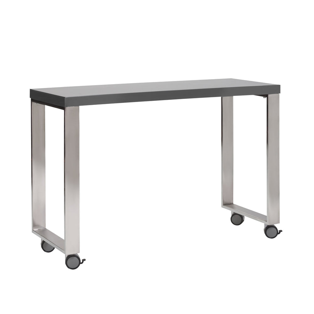 EE Test Vendor Dillon Workspace Side Return with Sleek Gloss Finish and Polished Steel Support Base EETEST-09816GRY