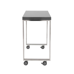 Dillon Workspace Side Return with Sleek Gloss Finish and Polished Steel Support Base