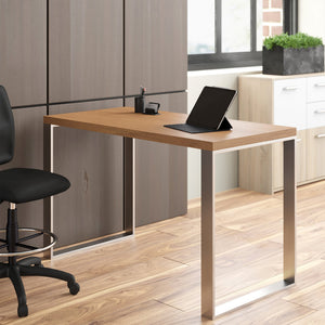 Dillon 48 Inch Executive Writing Desk with Metal Base for Modern Office Workspace Productivity