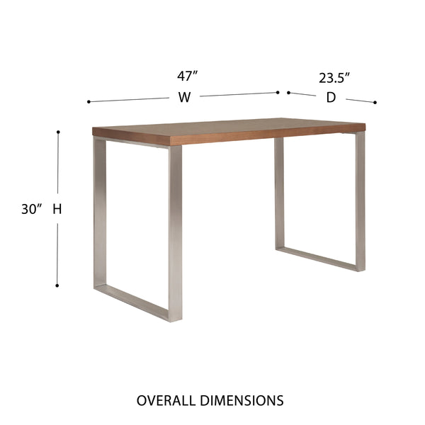 Dillon 48 Inch Executive Writing Desk with Metal Base for Modern Office Workspace Productivity