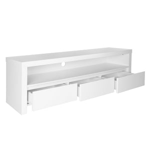 Bryant 3 Drawer Media Stand with Open Shelf and Cable Management for Modern Living Rooms