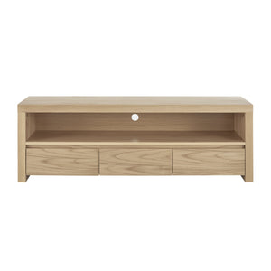 EE Test Vendor Bryant Media Stand with Three Drawers Wide Shelf and Cable Management for Living Room Storage Oak - KIT EETEST-09839OAK-KIT