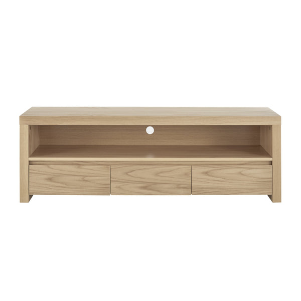 EE Test Vendor Bryant Media Stand with Three Drawers Wide Shelf and Cable Management for Living Room Storage Oak - KIT EETEST-09839OAK-KIT