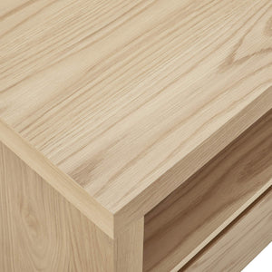Bryant Media Stand with Three Drawers Wide Shelf and Cable Management for Living Room Storage