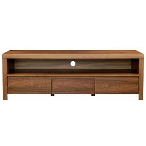 EE Test Vendor Bryant 3 Drawer Media Stand with Open Shelf and Cable Management for Modern Living Rooms Walnut Kit EETEST-09839WAL-KIT