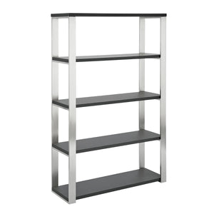 Dillon Five Shelf Bookcase with Steel Frame for Modern Office Storage and Display
