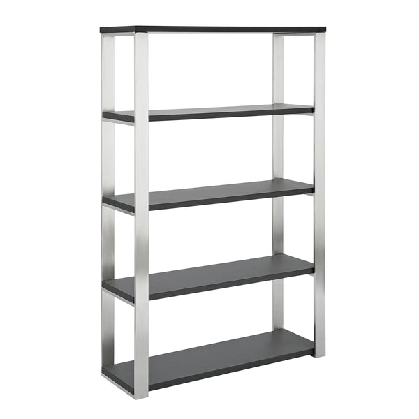 Dillon Five Shelf Bookcase with Steel Frame for Modern Office Storage and Display