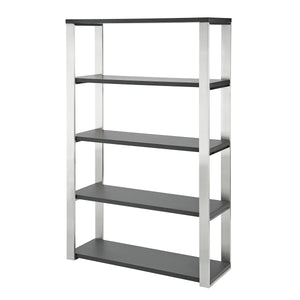 Dillon Five Shelf Bookcase with Steel Frame for Modern Office Storage and Display