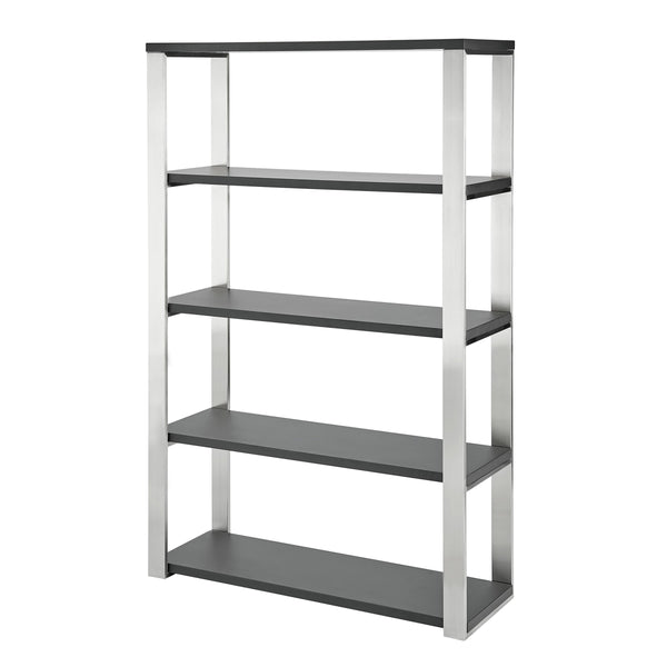 Dillon Five Shelf Bookcase with Steel Frame for Modern Office Storage and Display