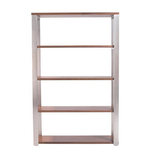 Dillon Five Shelf Bookcase with Steel Frame for Modern Office Storage and Display
