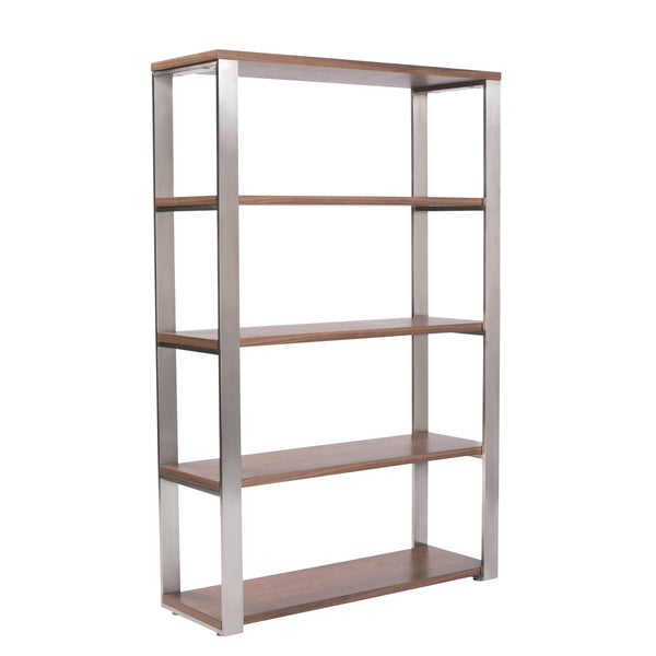 Dillon Five Shelf Bookcase with Steel Frame for Modern Office Storage and Display