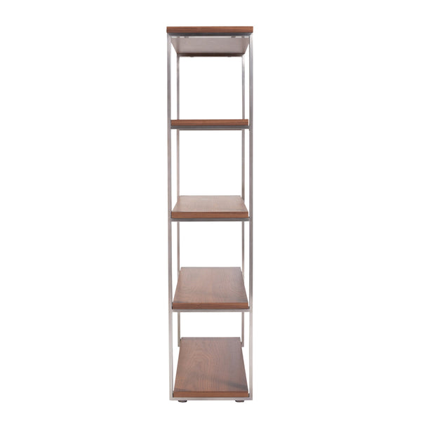 Dillon Five Shelf Bookcase with Steel Frame for Modern Office Storage and Display