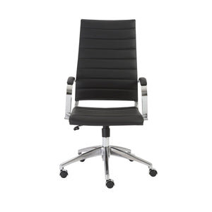Axel Ribbed High Back Executive Chair with Sleek Aluminum Base for Modern Offices