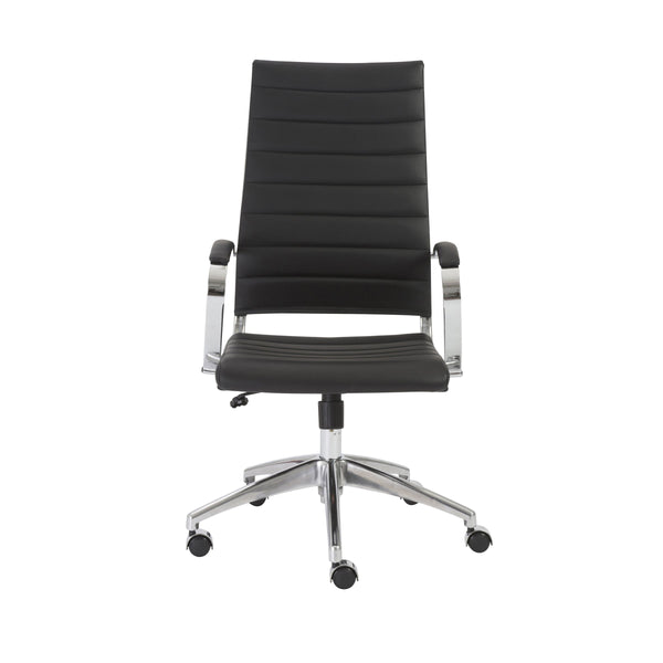 Axel Ribbed High Back Executive Chair with Sleek Aluminum Base for Modern Offices