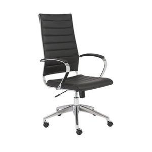 Axel Ribbed High Back Executive Chair with Sleek Aluminum Base for Modern Offices