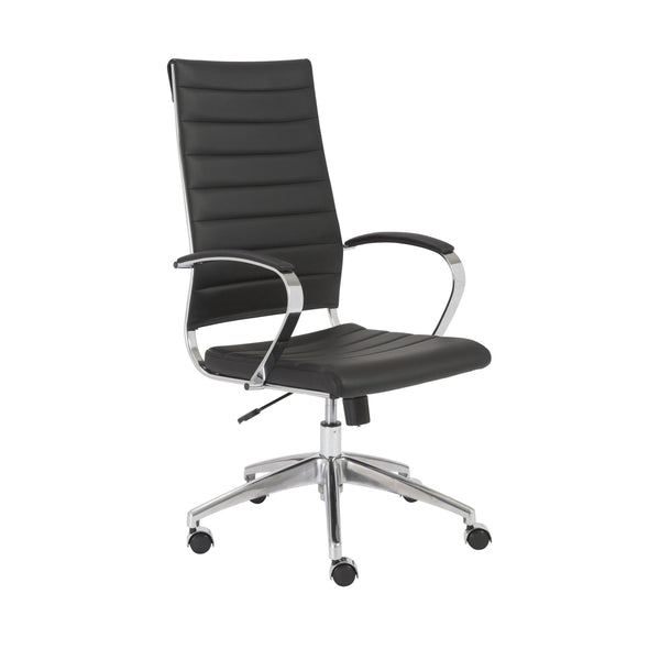 Axel Ribbed High Back Executive Chair with Sleek Aluminum Base for Modern Offices