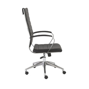 Axel Ribbed High Back Executive Chair with Sleek Aluminum Base for Modern Offices