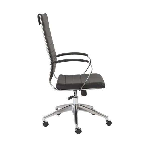 Axel Ribbed High Back Executive Chair with Sleek Aluminum Base for Modern Offices