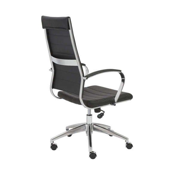 Axel Ribbed High Back Executive Chair with Sleek Aluminum Base for Modern Offices