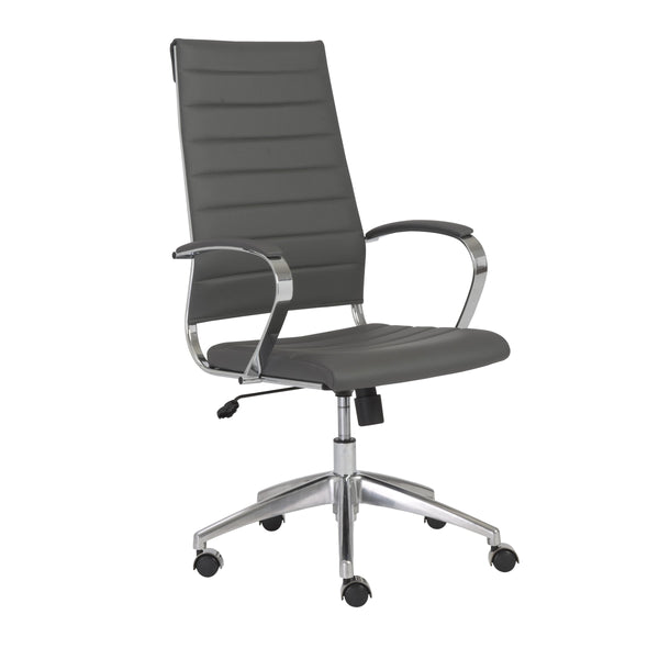 Axel Ribbed High Back Executive Chair with Sleek Aluminum Base for Modern Offices
