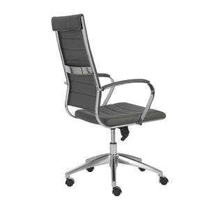 Axel Ribbed High Back Executive Chair with Sleek Aluminum Base for Modern Offices