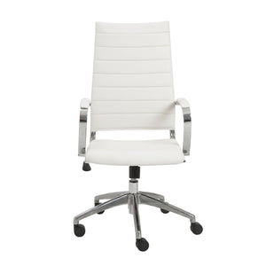 Axel Ribbed High Back Executive Chair with Sleek Aluminum Base for Modern Offices