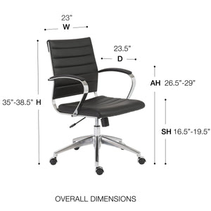 Axel Ribbed Back Executive Office Chair with Aluminum Base for Modern Workspaces